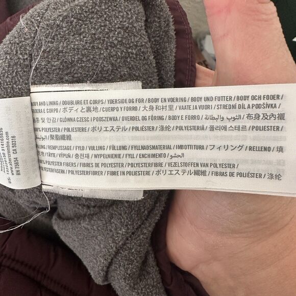 Abercrombie Fitch Puffer Vest Men Small Fleece Quilted Lined Button Zip Y2K 00s - Picture 10 of 10